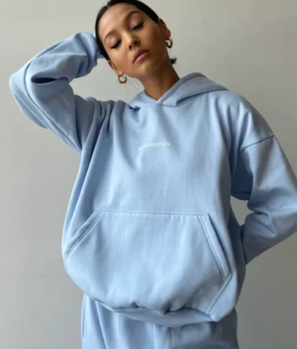 Mr. Winston Baby Blue Hoodie - Embrace a fresh and soothing look with this baby blue hoodie from Mr. Winston, providing a stylish and comfortable option for your everyday wardrobe.