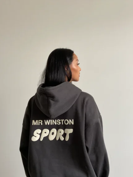 Mr. Winston Vintage Black Hoodie - Embrace timeless style with this vintage black hoodie from Mr. Winston, offering a classic look and comfortable fit for versatile and fashionable everyday wear.