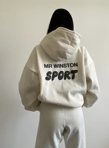 Mr. Winston Vanilla Puff Tracksuit - Indulge in comfort and style with this vanilla-colored puff tracksuit from Mr. Winston, offering a trendy and cozy ensemble for your casual and laid-back fashion.